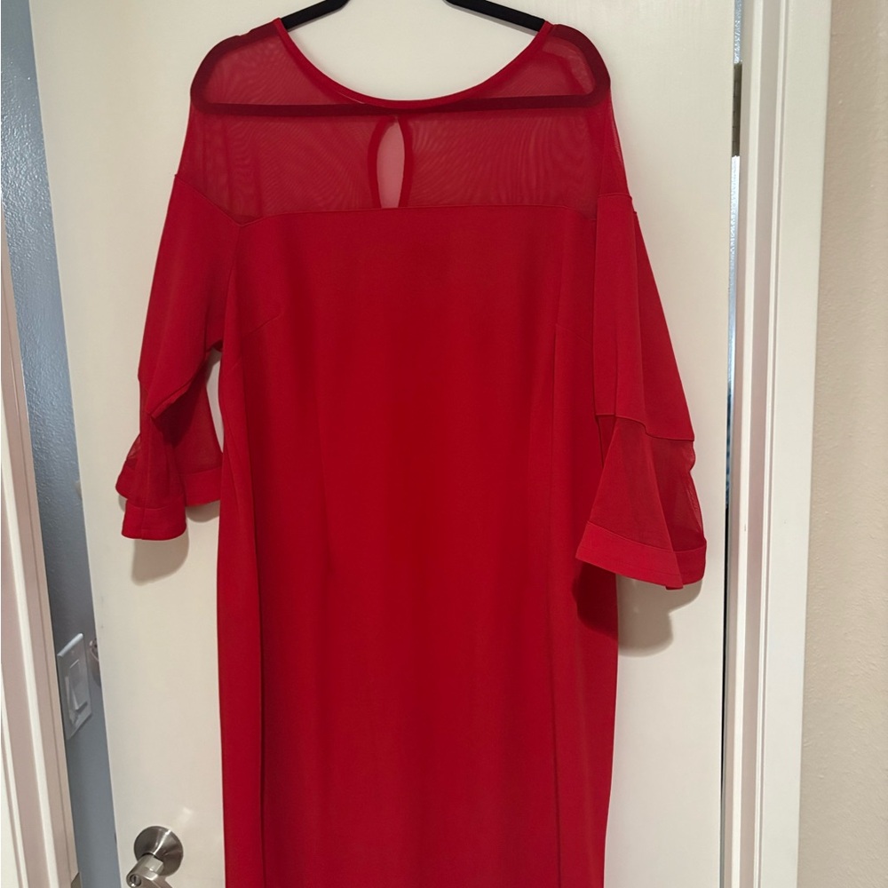 Lane Bryant Vibrant Red Long Sleeve Dress